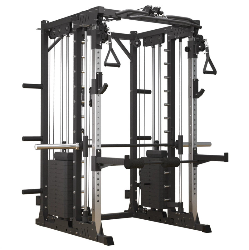 Home Gym One Machine - FDFIT เครื่องสมิธมัลติฟังก์ชัน อุปกรณ์ออกกำลังกายแบบครบวงจรสำหรับใช้ในบ้าน พร้อมแท่นสควอทเชิงพาณิชย์และสถานีฝึกซ้อมฟังก์ชันนอลเทรนเนอร์