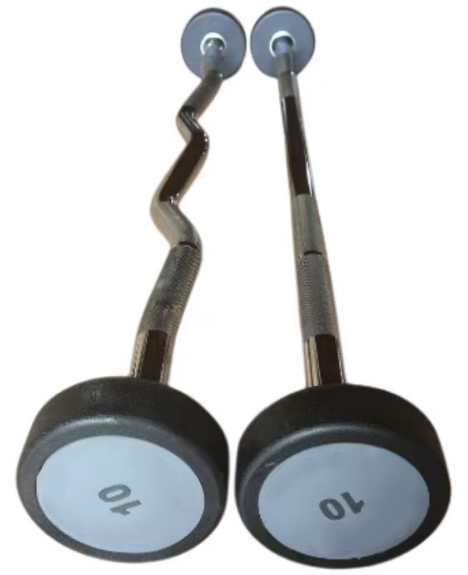 Barbell Curl Bar - อุปกรณ์ยกน้ำหนักเพาเวอร์ลิฟติ้ง ยางหุ้มบาร์เบล บาร์ตรง บาร์โค้ง ชุดบาร์เบลแบบตายตัว ราคาโรงงาน