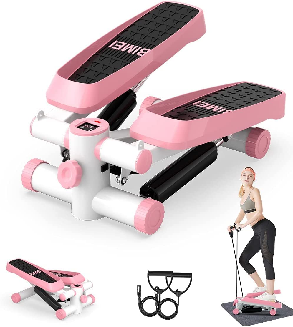 Home Gym Leg Machine - เครื่องออกกำลังกายแบบพกพา มินิสเต็ปเปอร์ พร้อมจอ LCD และโปรแกรมออกกำลังกายด้วยสายรัดต้านทาน