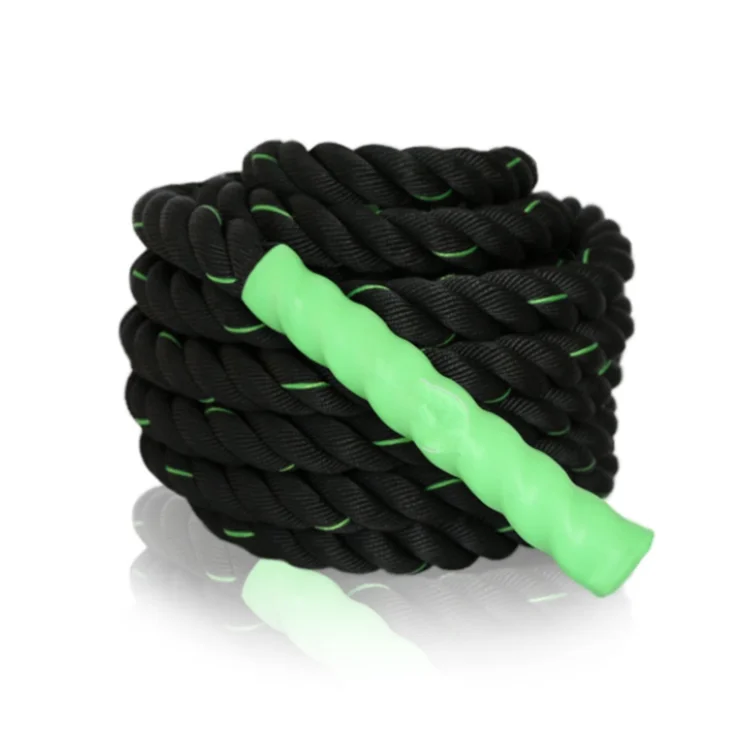 Battle Rope Heavy - เชือกออกกำลังกายแบบหนาพิเศษสำหรับฟิตเนส ความยาว 9 เมตร พร้อมปลอกไนลอนป้องกันการกระแทก สำหรับการฝึกซ้อมแบบเชือกต่อต้าน