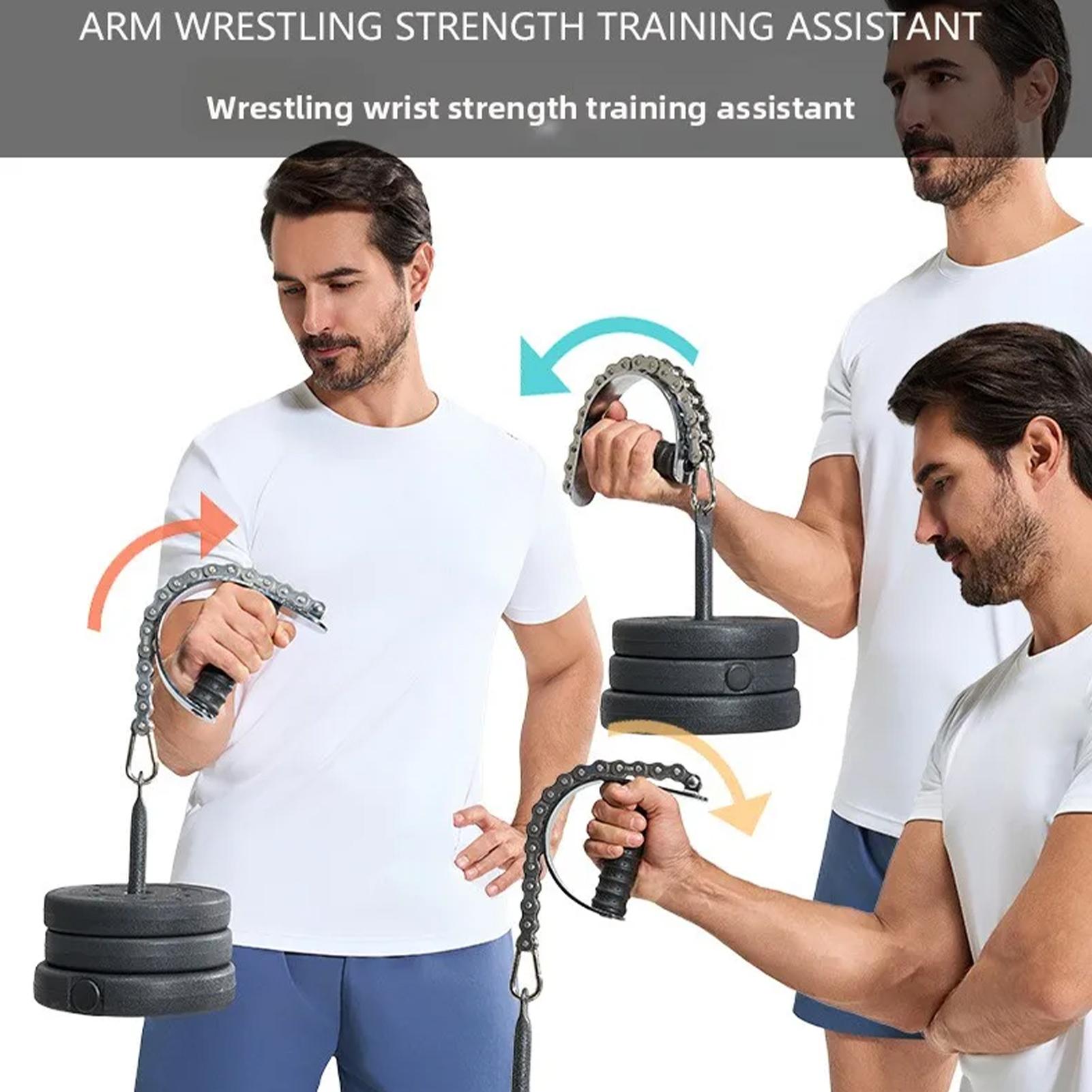 Home Gym Exercise - สายรัดแขนสำหรับยกน้ำหนักแบบปรับได้ อุปกรณ์เสริมสำหรับบาร์เบล สายรัดฝึกกล้ามเนื้อแขนสำหรับออกกำลังกายที่บ้านหรือยิม เพิ่มความแข็งแรงในการยกน้ำหนัก