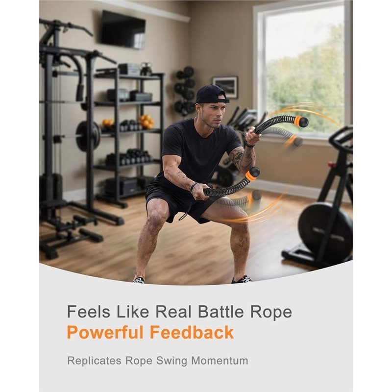 Battle Rope Heavy - เชือกออกกำลังกายแบบไม่มีเชือก ABVH ปรับน้ำหนักได้ พร้อมห่วงน้ำหนัก 6 ห่วง
