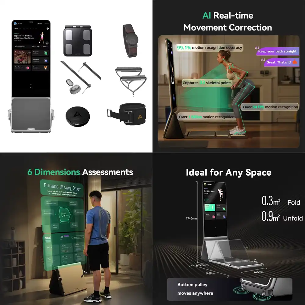 Home Gym One Machine - AEKE K1 อุปกรณ์ออกกำลังกายแบบออลอินวันสำหรับใช้ในบ้าน เครื่องออกกำลังกายแบบสายเคเบิลพร้อมรอกเหล็ก สำหรับสร้างกล้ามเนื้อ ออกกำลังกายที่บ้านอย่างชาญฉลาด