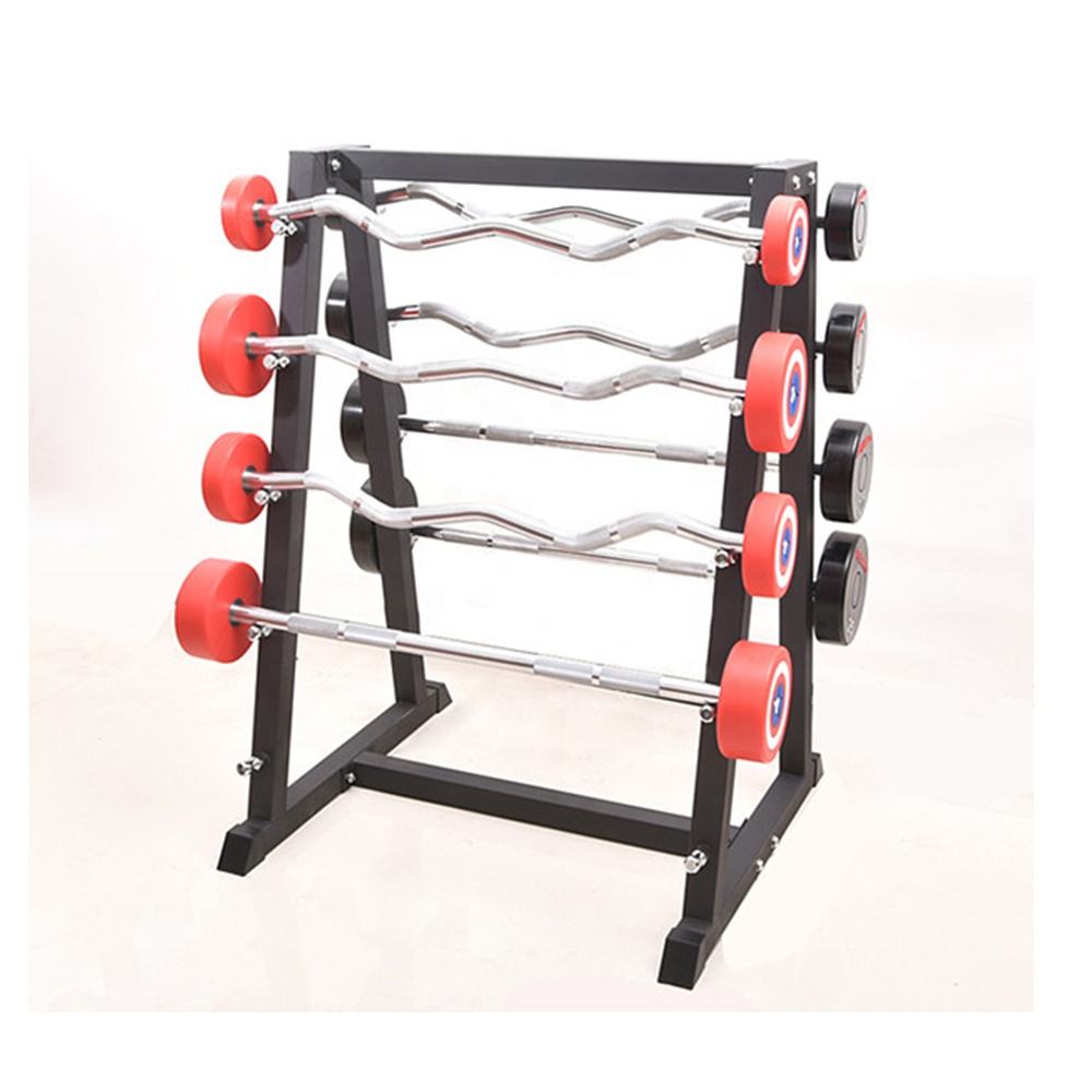Barbell Curl Bar - ชุดบาร์เบลเหล็กตรงและโค้ง พร้อมแท่นวางแบบพกพา สำหรับฟิตเนส ยกน้ำหนัก 20กก.-50กก. โปรโมชั่นส่งเสริมการขาย