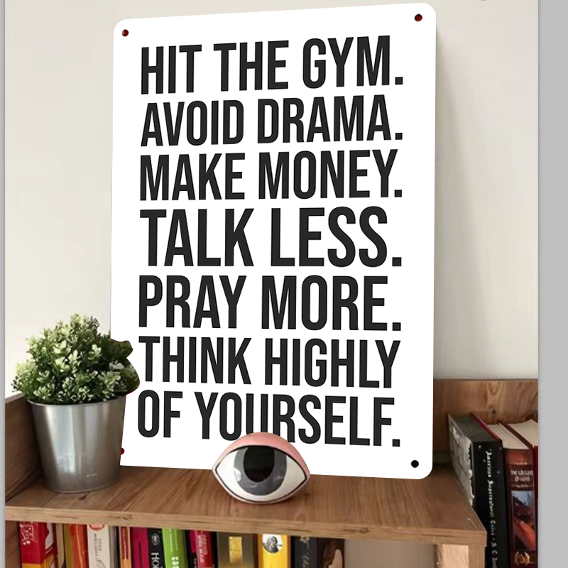คำคมสร้างแรงบันดาลใจ ป้ายโลหะด - Home Gym Minimalist บทวิจารณ์และราคา