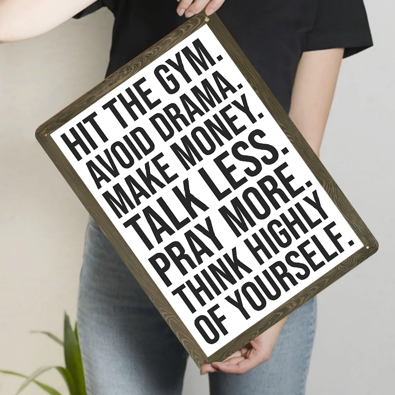 คำคมสร้างแรงบันดาลใจ ป้ายโลหะด - Home Gym Minimalist บทวิจารณ์และราคา