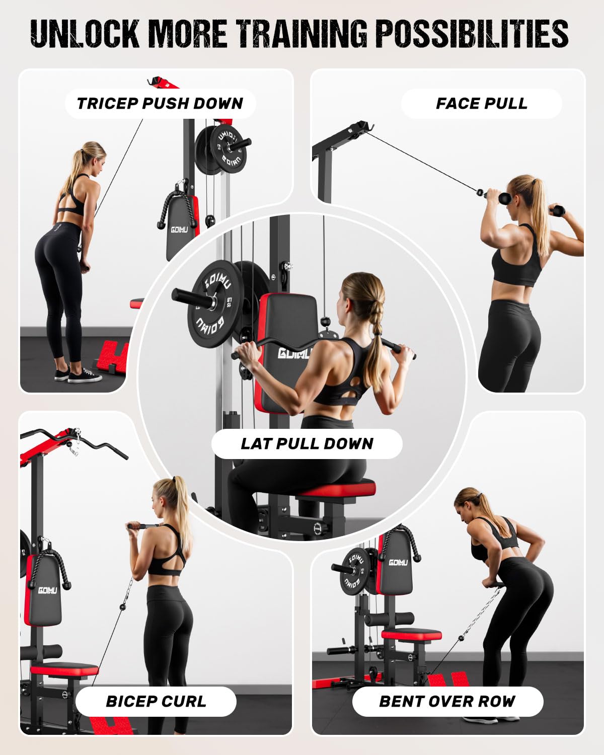 เครื่องดึงสายเคเบิล LAT Pulldo - Home Gym Rowing Machine บทวิจารณ์และราคา