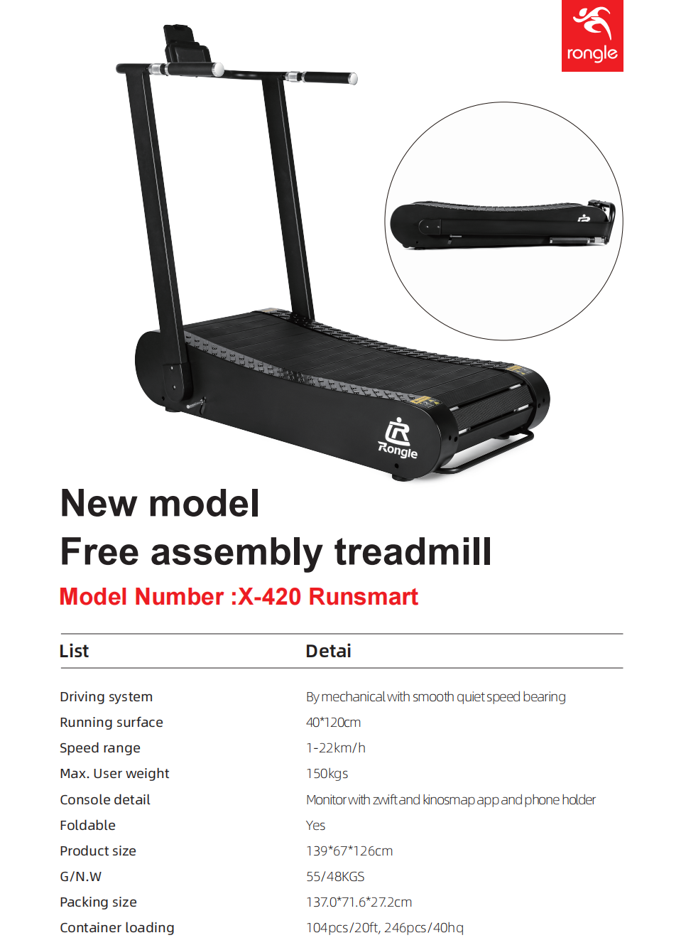 ลู่วิ่งโค้งแบบพับได้ ใช้พลังงา - Home Gym Manual บทวิจารณ์และราคา