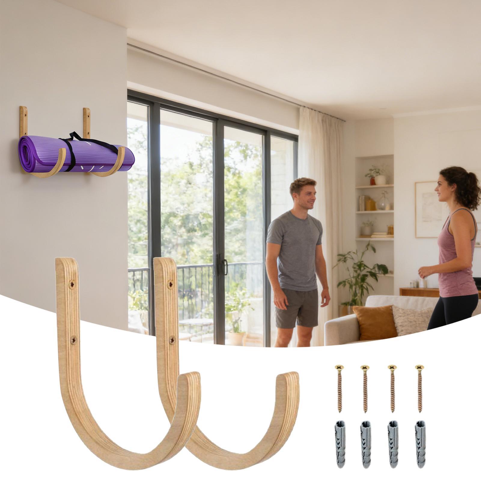 ที่วางเสื่อโยคะ 2 ชิ้น ทำจากไม - Home Gym Folding Rack บทวิจารณ์และราคา