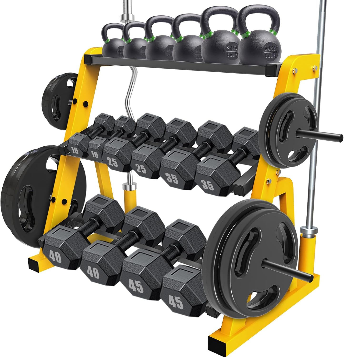 ชั้นวางดัมเบลแบบสามชั้นสำหรับง - Home Gym Kettlebells บทวิจารณ์และราคา
