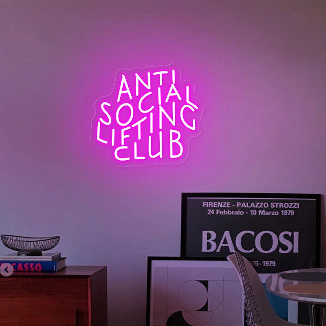 Anti Social Lifting Clubป้ายนี - Home Gym Neon Sign บทวิจารณ์และราคา