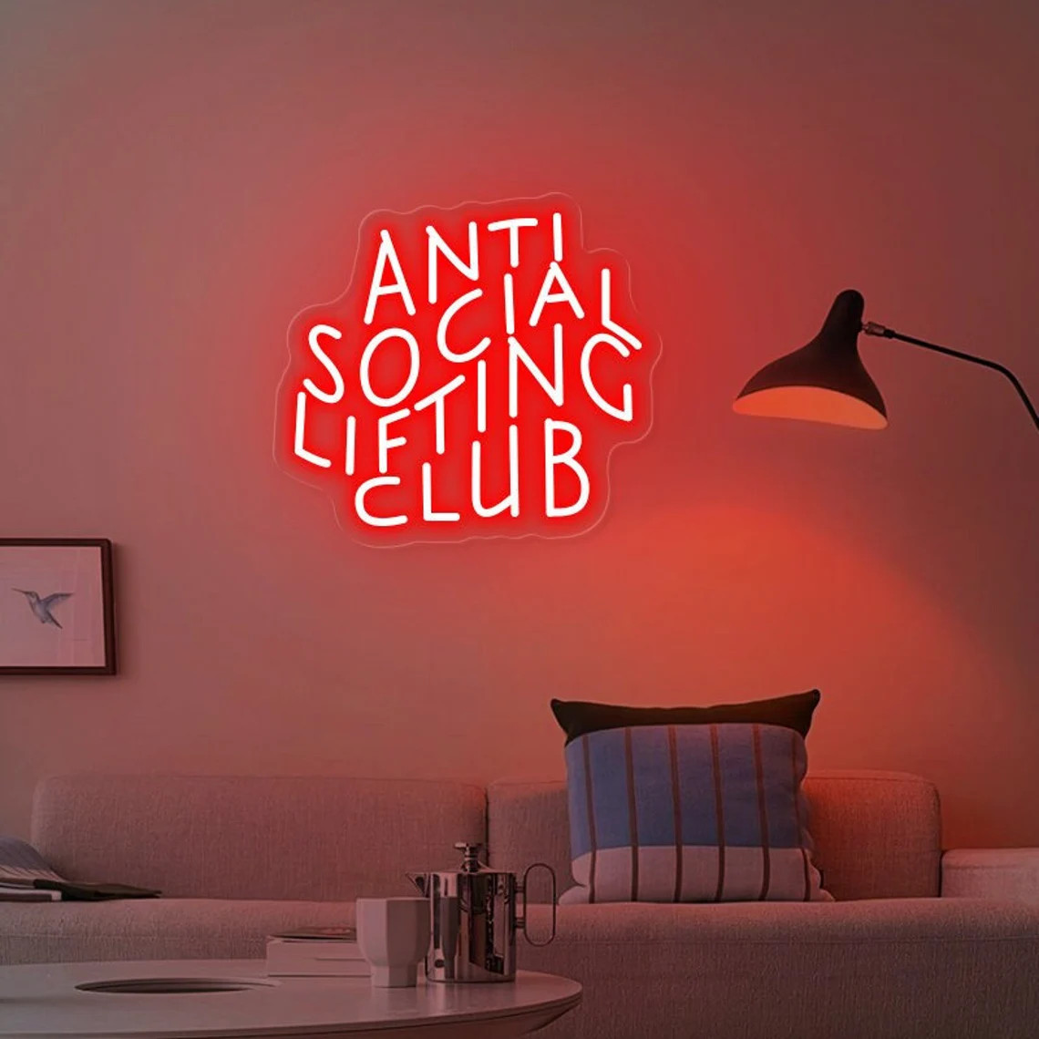 Anti Social Lifting Clubป้ายนี - Home Gym Neon Sign บทวิจารณ์และราคา