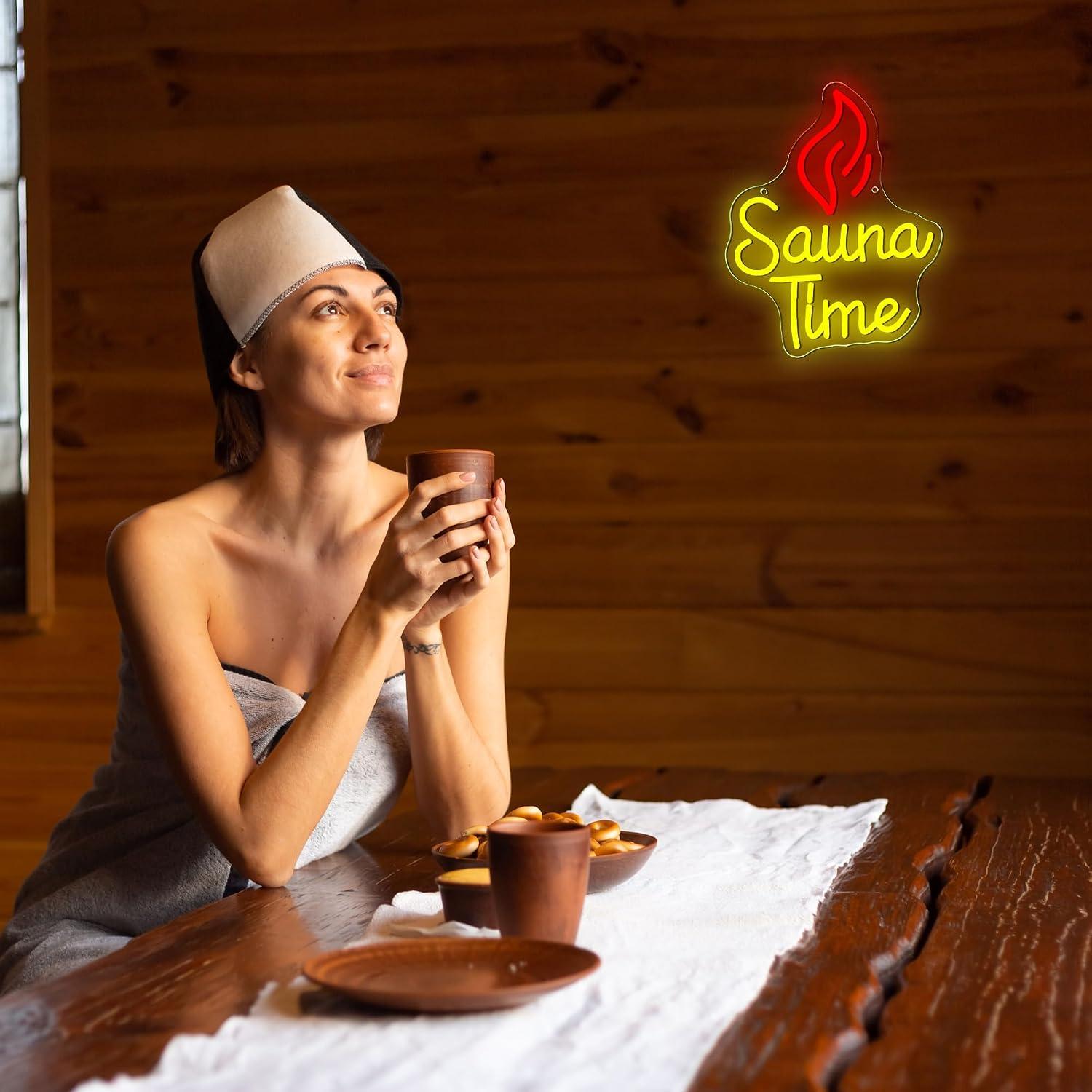 ป้ายไฟนีออน Sauna Time ไฟ LED  - Home Gym Neon Sign บทวิจารณ์และราคา