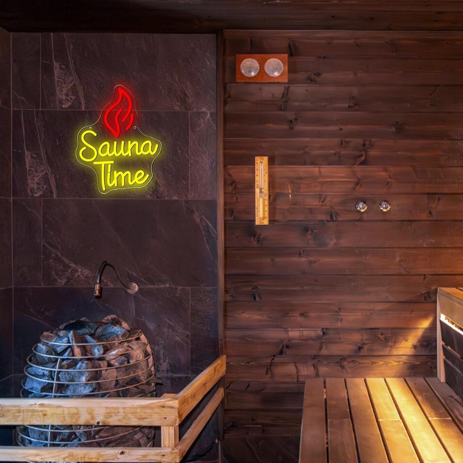ป้ายไฟนีออน Sauna Time ไฟ LED  - Home Gym Neon Sign บทวิจารณ์และราคา