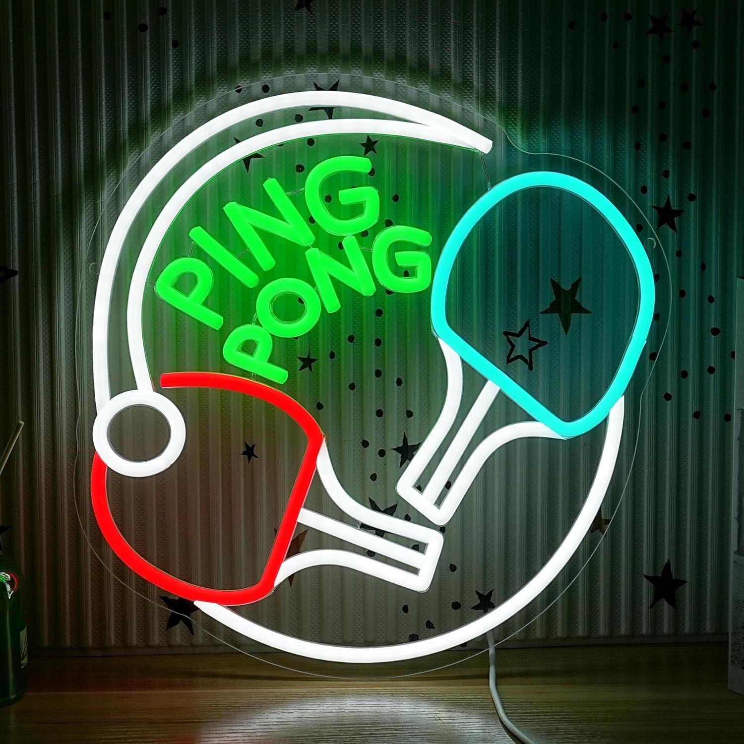 ป้ายไฟนีออนปิงปอง ไฟ LED ปรับค - Home Gym Neon Sign บทวิจารณ์และราคา