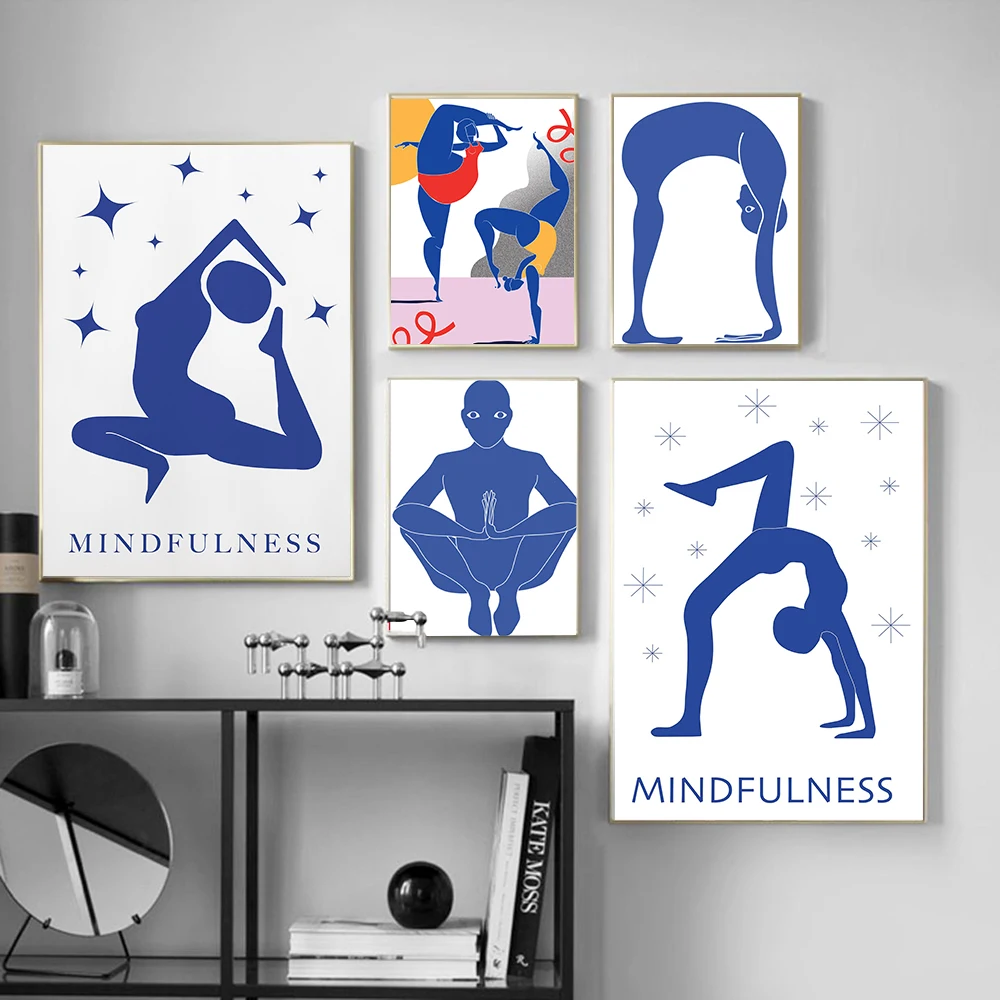 โปสเตอร์ภาพวาดนามธรรมท่าโยคะสำ - Home Gym Minimalist บทวิจารณ์และราคา